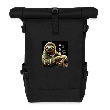 Life in the sloth lane - Roll Top Backpack - black - Front