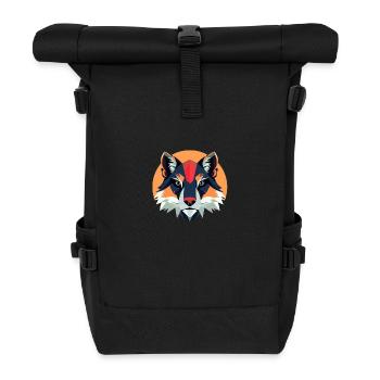 Geometric Wolf – Bold & Modern T-Shirt Design - Rolltop Rucksack - Schwarz - Vorne