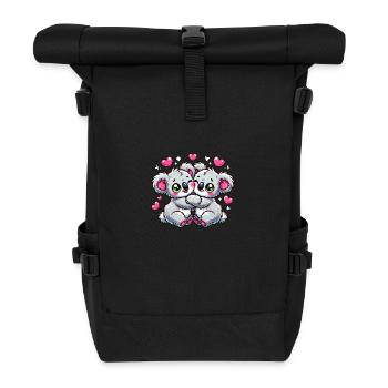 Verliebte Koalas - Rolltop Rucksack - Schwarz - Vorne