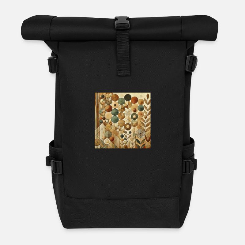 Geometrie der Natur - Rolltop Rucksack - Schwarz