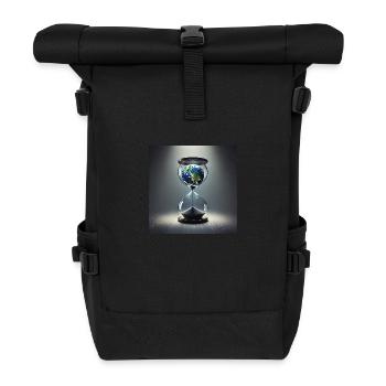 Die Zeit läuft! (D) - Rolltop Rucksack - Schwarz - Vorne