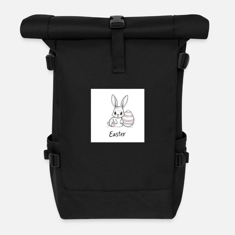 Osterhase - Rolltop Rucksack - Schwarz