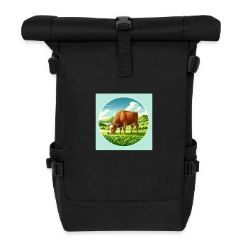 Kuh Texts - Rolltop Rucksack - Schwarz - Vorne