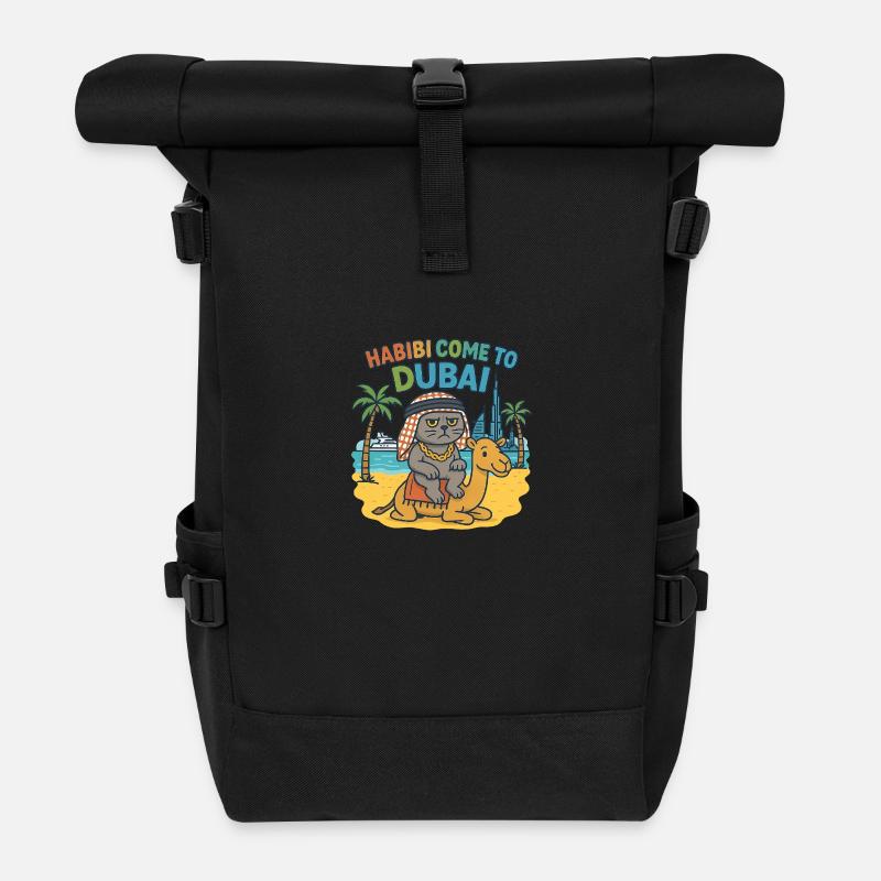 Dubai - Roll Top Backpack - black