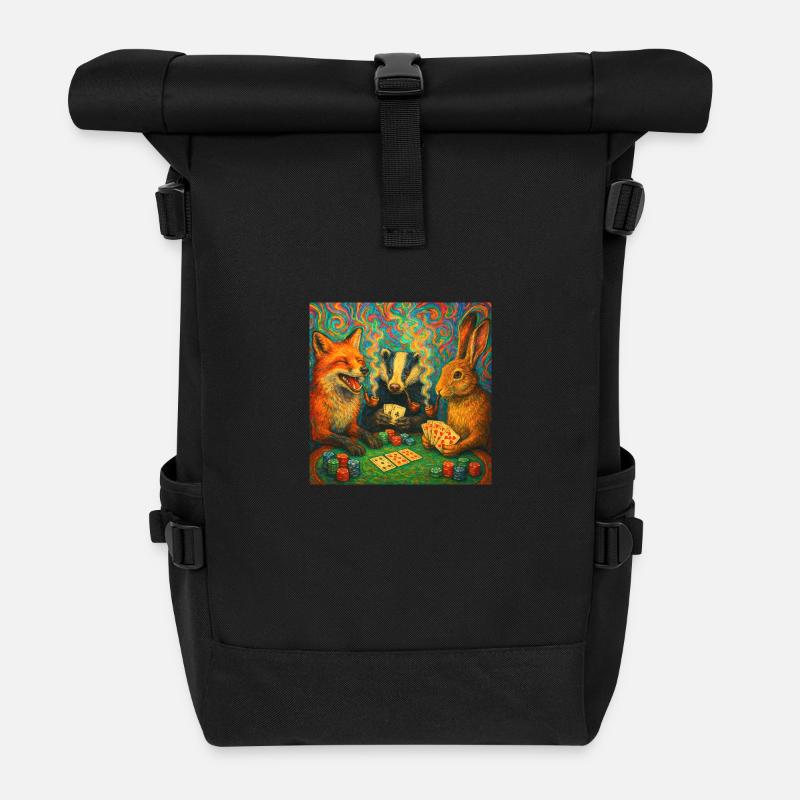 Tour de poker Animal - Sac à dos roll top - noir