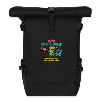 Chaos Crew - wir regeln das auf unsere Art - Rolltop Rucksack - Schwarz - Vorne