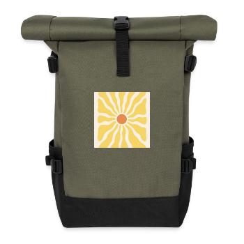 Sunbeams as sunflowers - Roll Top Backpack - olive/black - Front