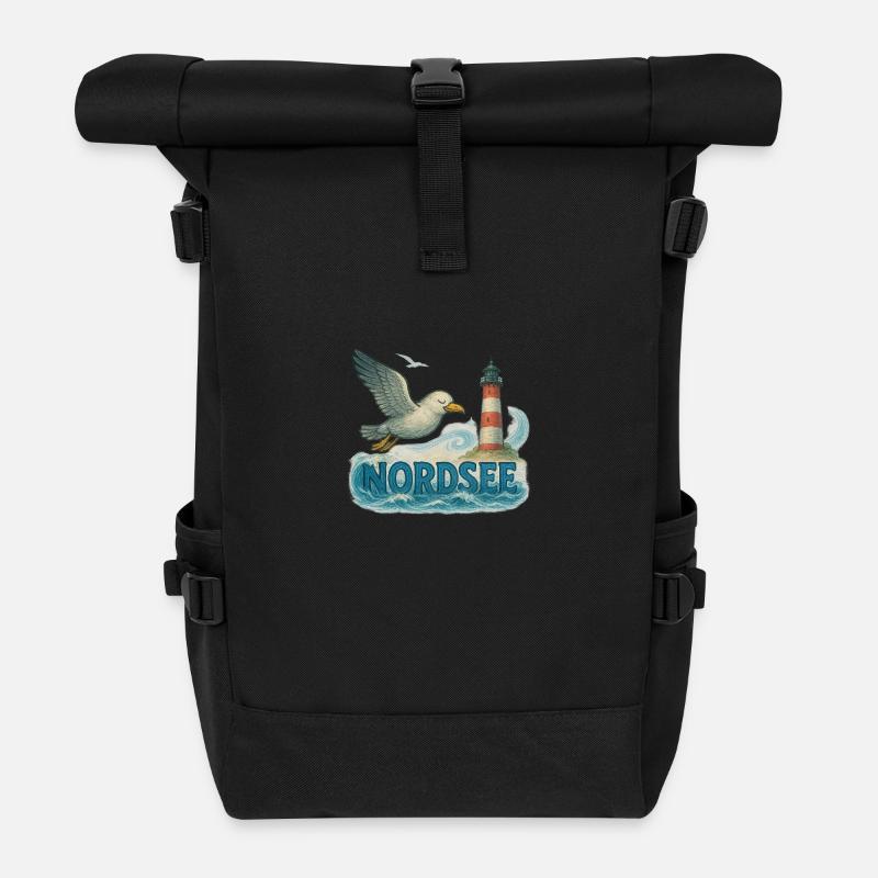 Nordsee - Rolltop Rucksack - Schwarz