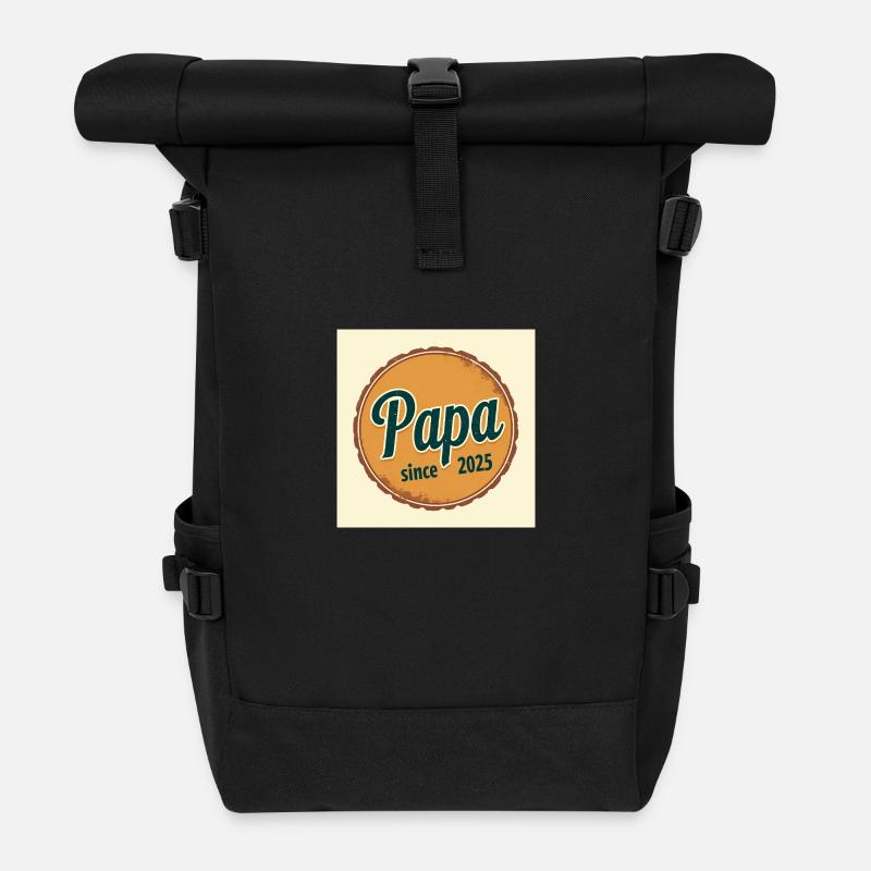 Flux Dev A worn retroinspired logo 2025 papa dady - Rolltop Rucksack - Schwarz
