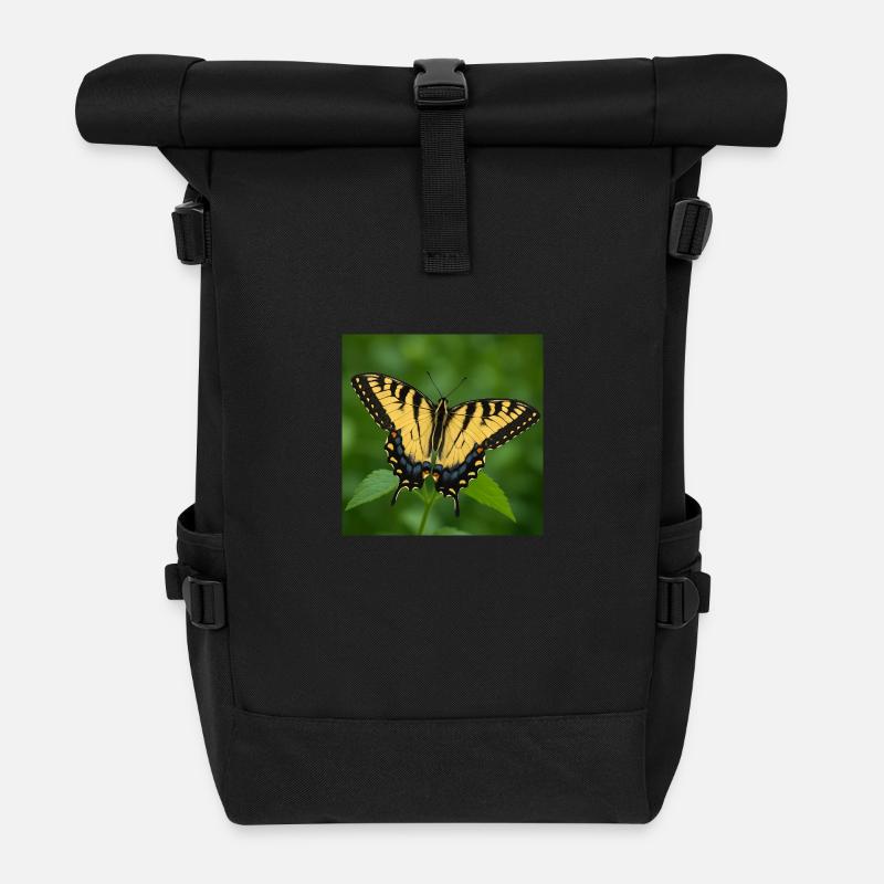 Eastern Tiger swallowtail - Roll Top Backpack - black
