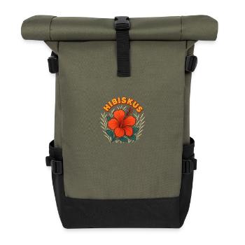 Hibiskus - Rolltop Rucksack - Olive/Schwarz - Vorne