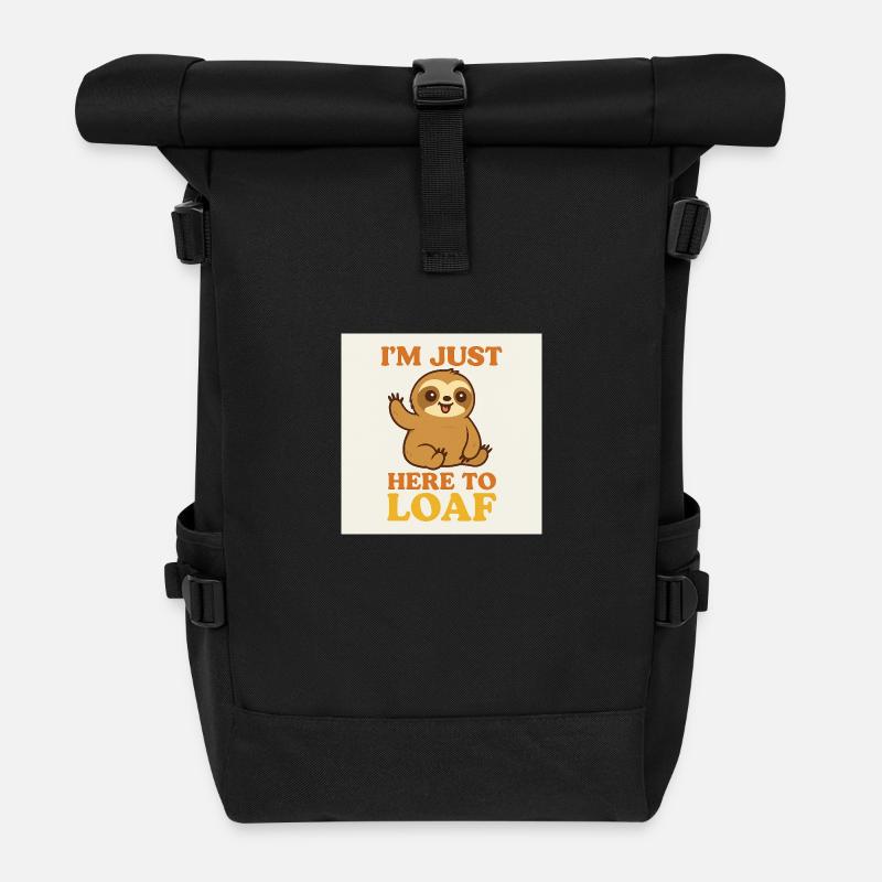 Süßes Faultier - Rolltop Rucksack - Schwarz