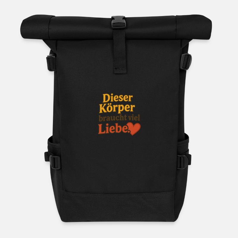 dieser Koerber braucht Liebe - Rolltop Rucksack - Schwarz