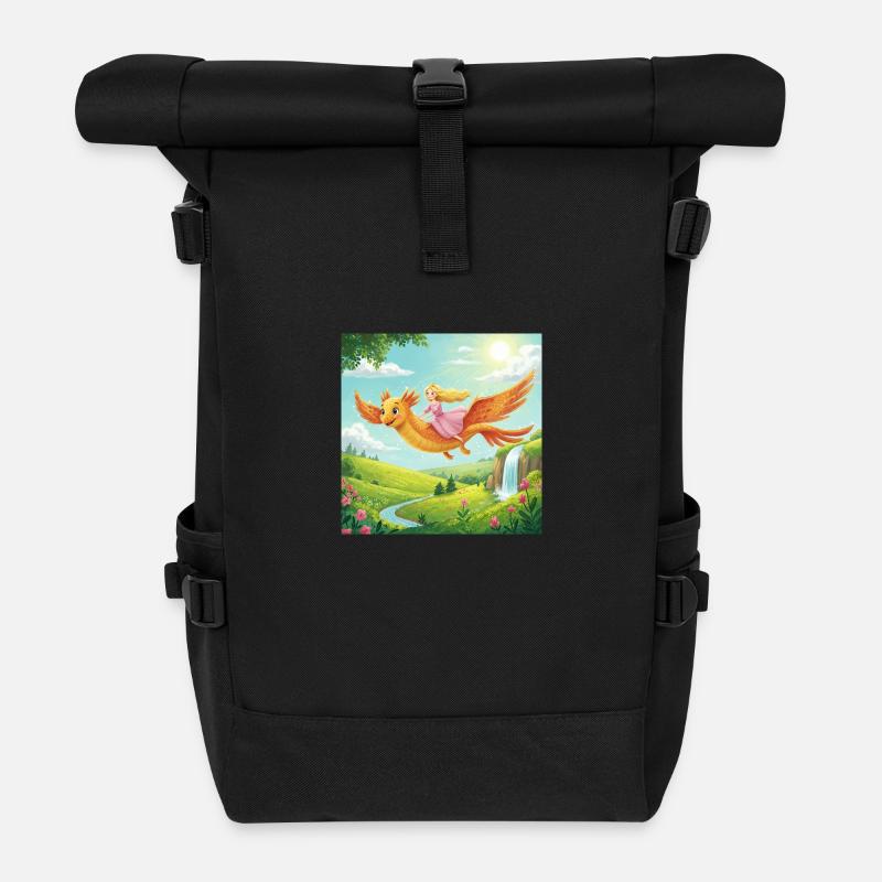 Voyage imaginatif du dragon - Sac à dos roll top - noir