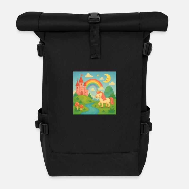 Imagination - Roll Top Backpack - black