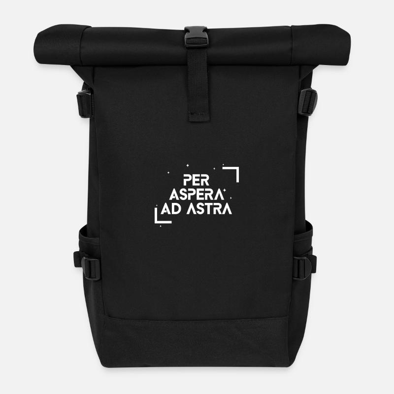 Per Aspera Ad Astra - Rolltop Rucksack - Schwarz