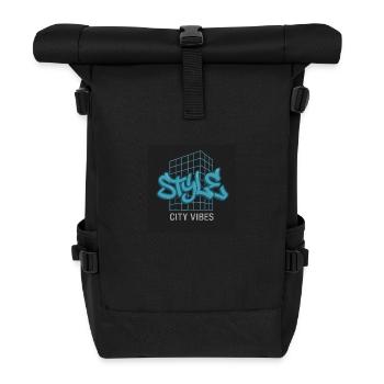 STYLE – City Vibes Graffiti - Roll Top Backpack - black - Front