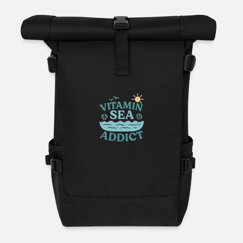 Vitamin Sea Addict - Rolltop Rucksack - Schwarz
