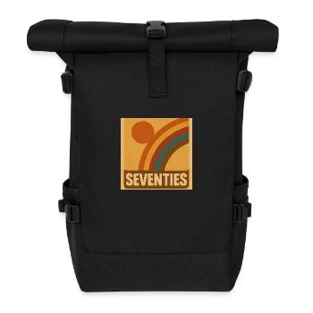 Golden Vibes – Retro Rainbow '74 - Rolltop Rucksack - Schwarz - Vorne