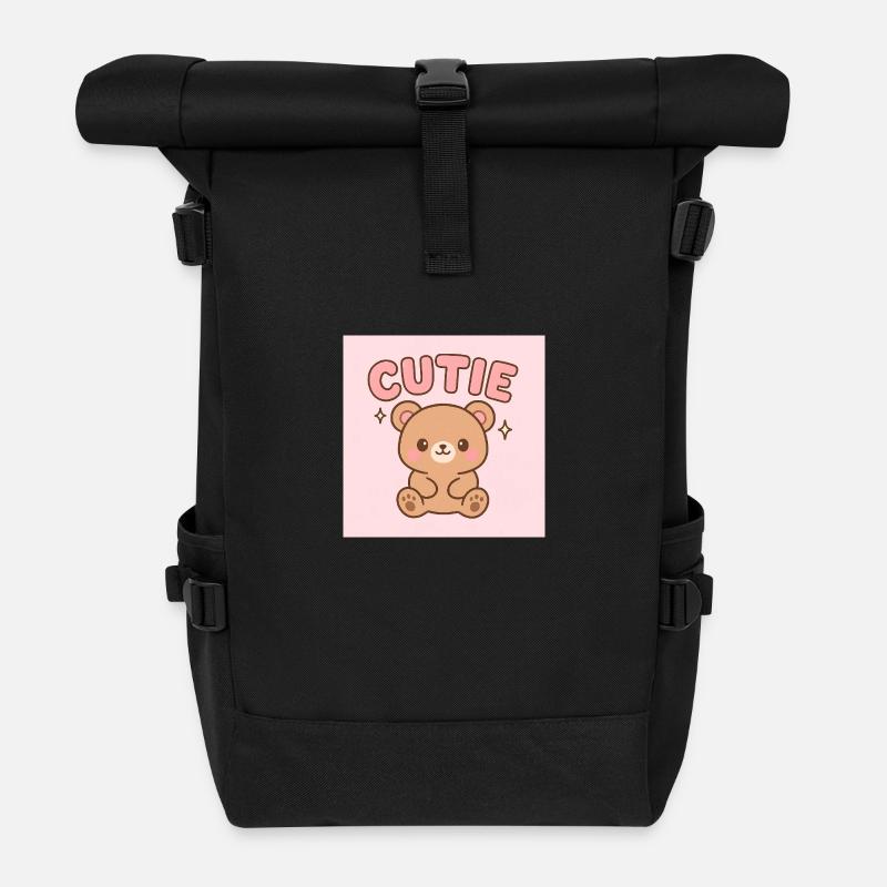 Cutie Bear - Rolltop Rucksack - Schwarz