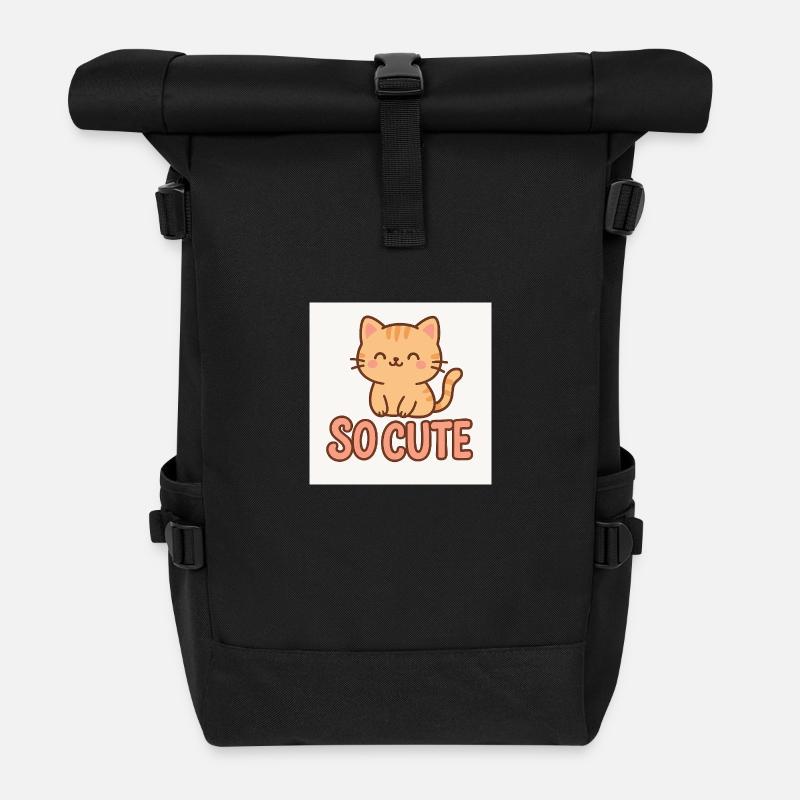 Süßes Kätzchen - Rolltop Rucksack - Schwarz