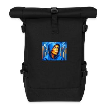 Gesicht Kubismus - Rolltop Rucksack - Schwarz - Vorne