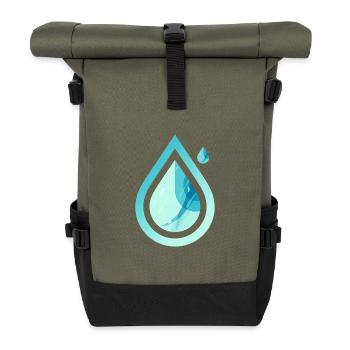 Pure Drop – Modern Water - Roll Top Backpack - olive/black - Front