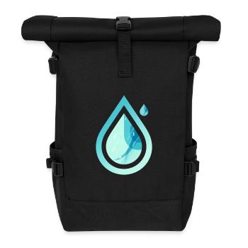 Pure Drop – Modernes Wasser - Rolltop Rucksack - Schwarz - Vorne