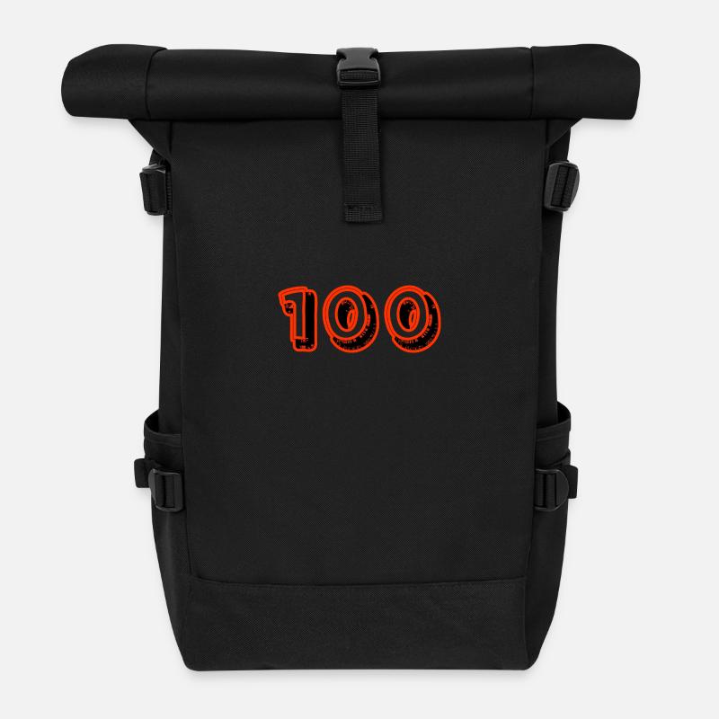 100. 100 ANS. 100e ANNIVERSAIRE. ANNIVERSAIRE 100 - Sac à dos roll top - noir