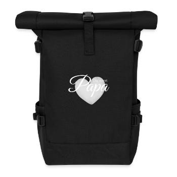 You're going to be a dad – heart design for announcement - Roll Top Backpack - black - Front