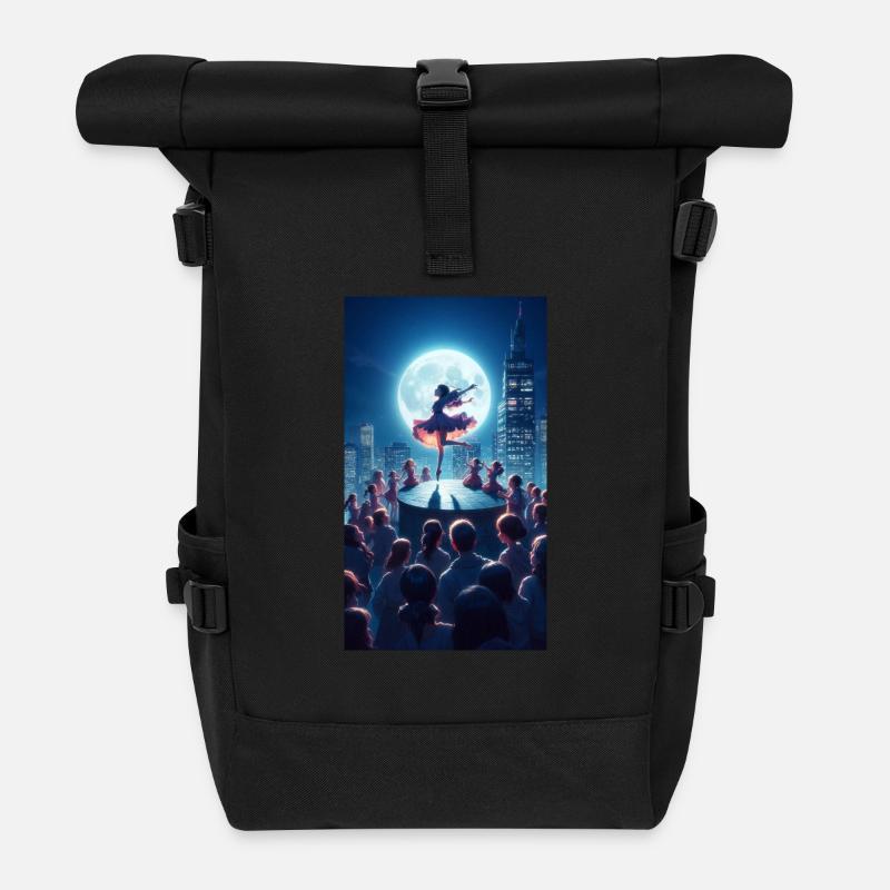 SWS MIDNIGHT GIRL - Roll Top Backpack - black