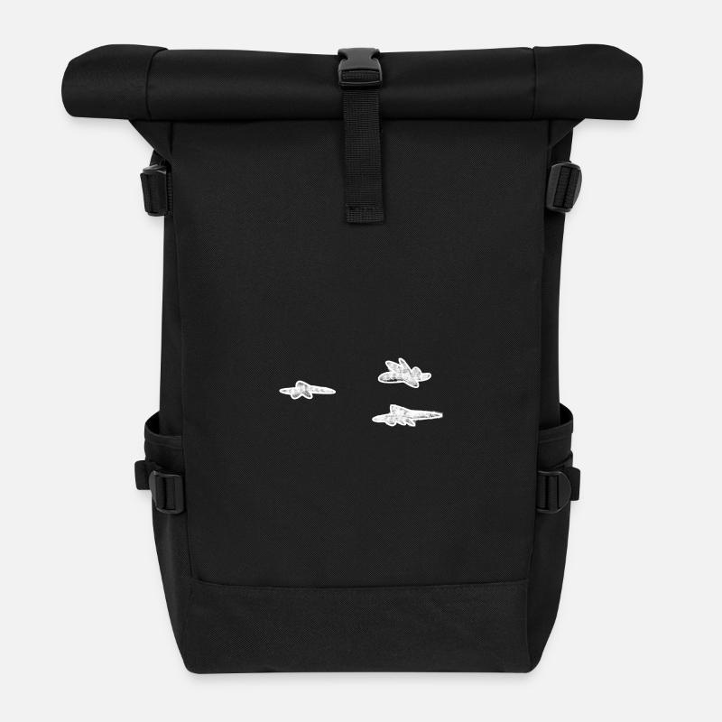 Wolken weiß - Rolltop Rucksack - Schwarz
