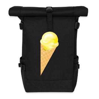 Scoop vanilla ice cream gift idea - Roll Top Backpack - black - Front