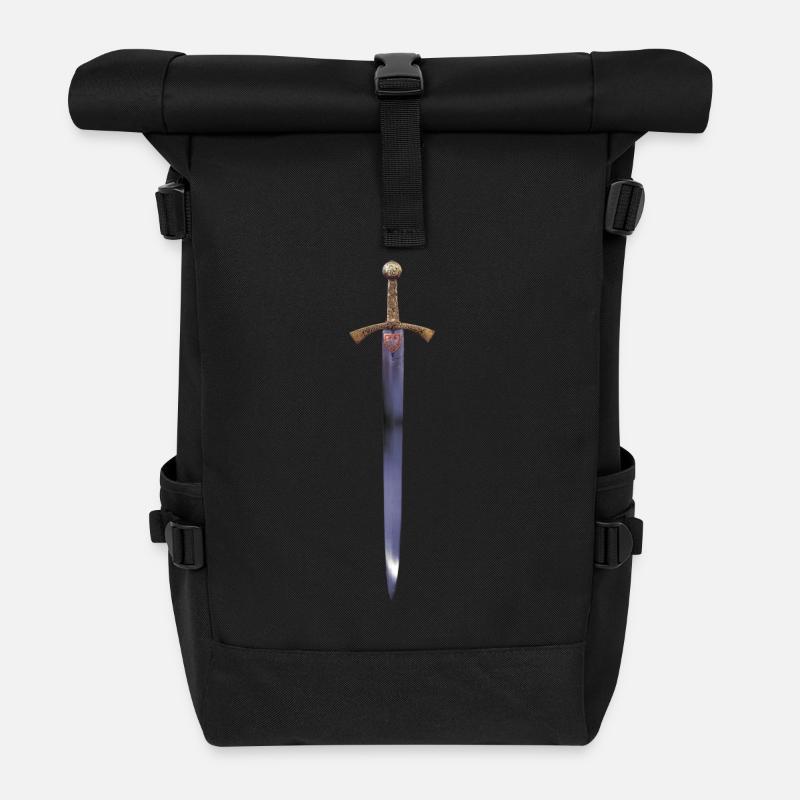 Épée sur le T-shirt de retour comme les chevaliers - Sac à dos roll top - noir