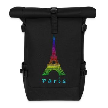 Paris Tour Eiffel - Sac à dos roll top - noir - Devant