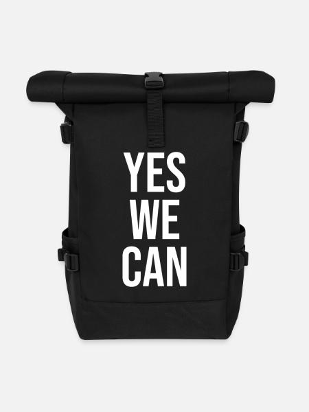 Yes We Can - Roll Top Backpack - black