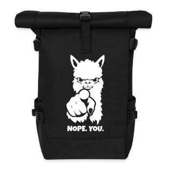 Alpaga vous pointe du doigt – non. Toi. - Sac à dos roll top - noir - Devant