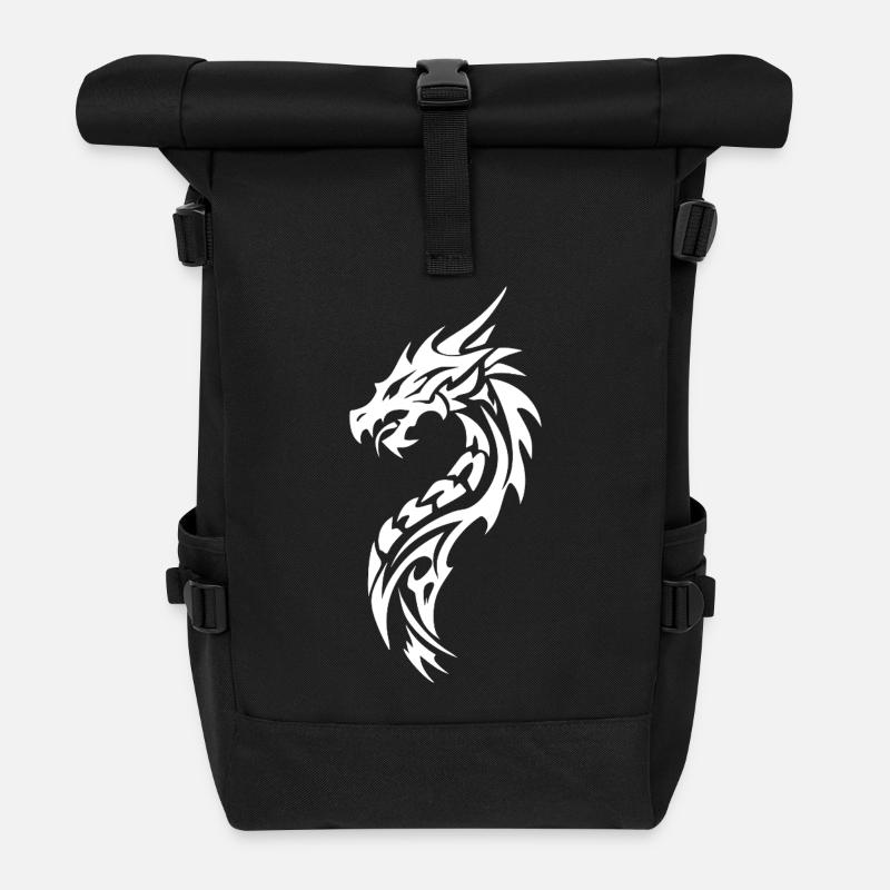 Tribal Drache Silhouette - Rolltop Rucksack - Schwarz