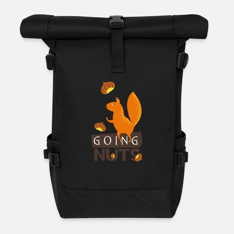 Going nuts- Eichhörnchen dreht durch verrückt irre - Rolltop Rucksack - Schwarz