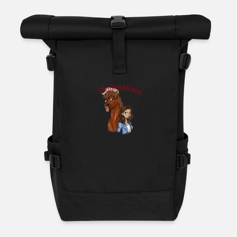 Pferdemädchen 2 - Rolltop Rucksack - Schwarz