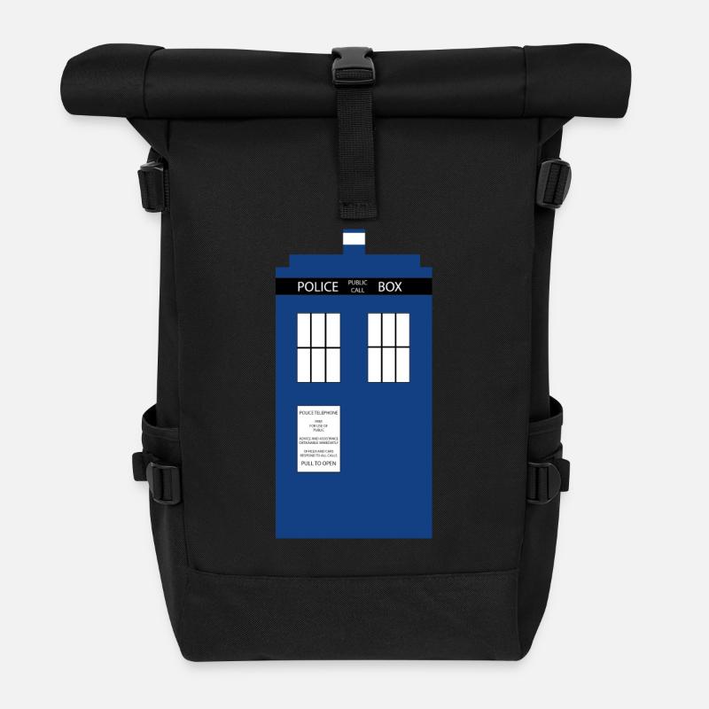 Tardis graphique - Sac à dos roll top - noir