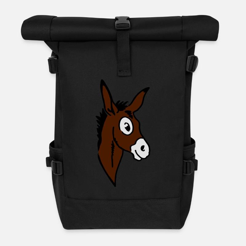 Âne - Sac à dos roll top - noir