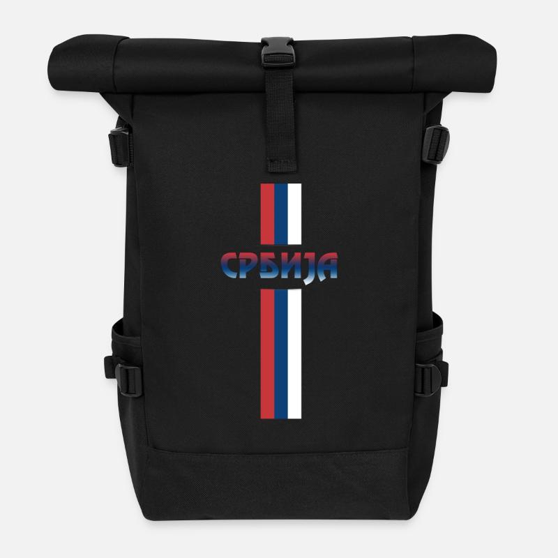 Srbija Flag II - Rolltop Rucksack - Schwarz