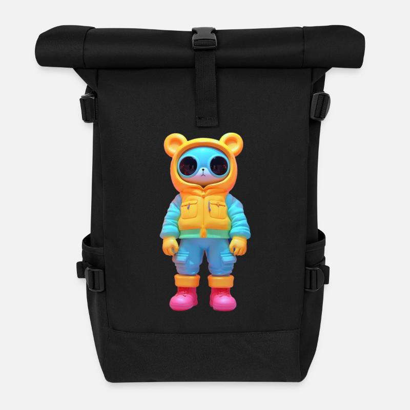 Mouse 3D - Roll Top Backpack - black