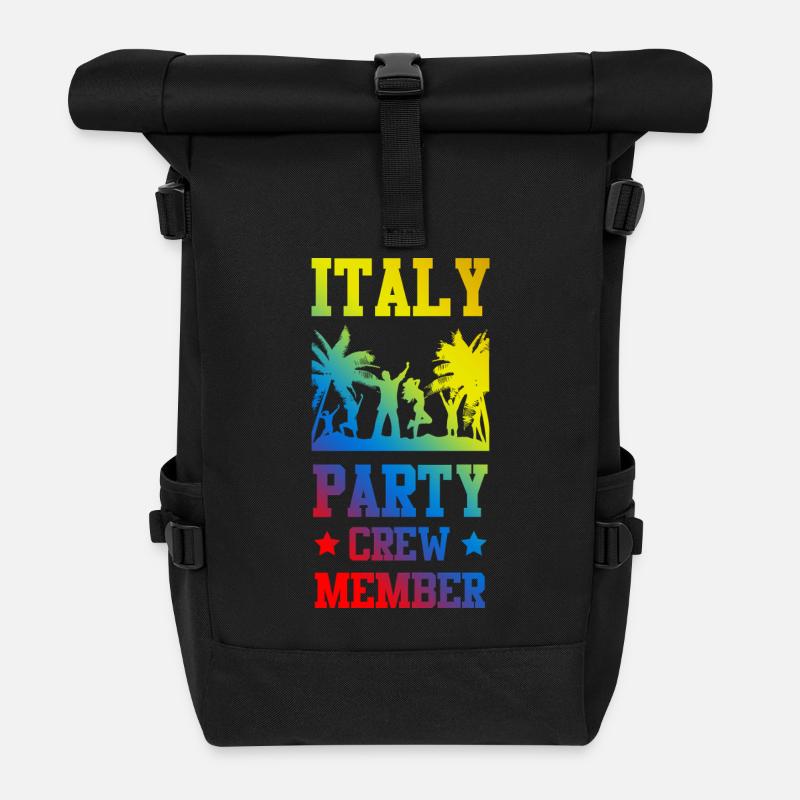 Italien Party Crew - Rolltop Rucksack - Schwarz