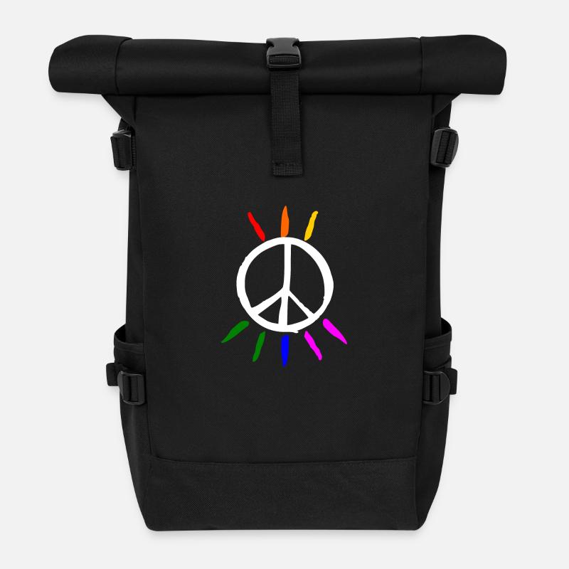 Peace - Rolltop Rucksack - Schwarz