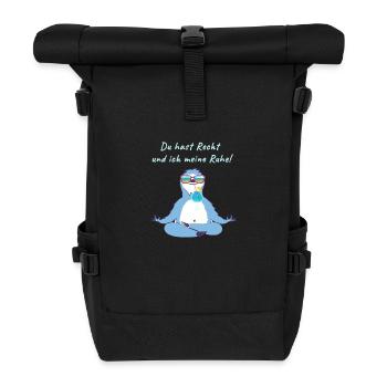 Sloth,Calm,Sunglasses,Cocktail, Yoga - Roll Top Backpack - black - Front