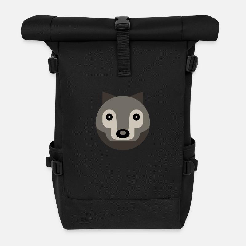 Wolf - Rolltop Rucksack - Schwarz