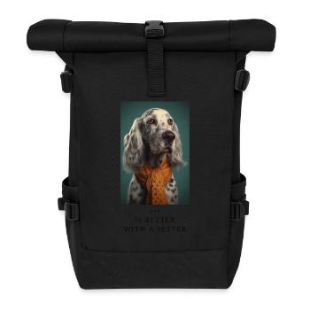 La vie est meilleure avec un setter - Sac à dos roll top - noir - Devant
