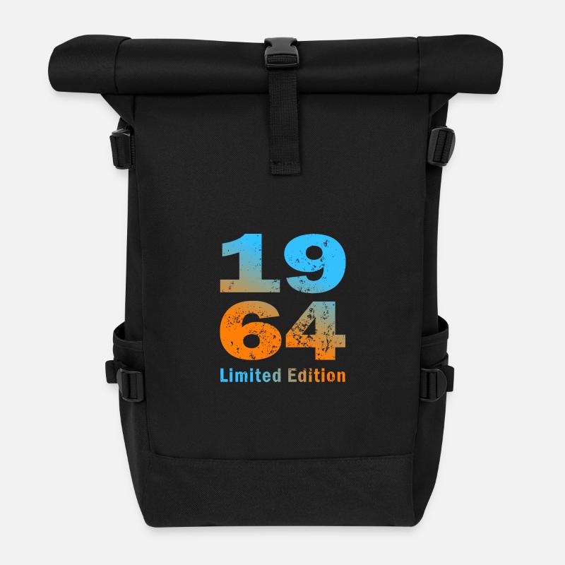 Geburtstag, geboren in 1964, limited edition Tasse - Rolltop Rucksack - Schwarz